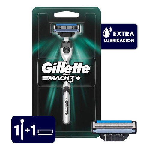 Gillette Mach3+ máquina para afeitar recargable con 1 cartucho