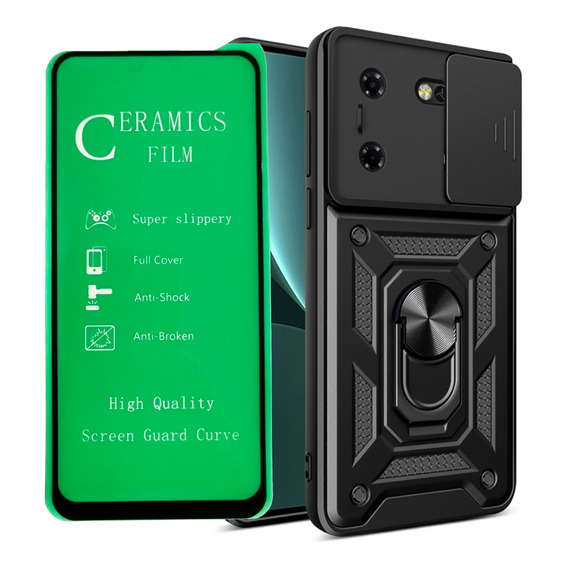 Funda Estuche Antichoque + Vidrio Cerámico Para Tecno Pova 5