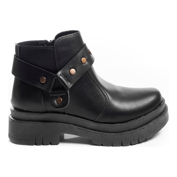 Borcegos Botas Mujer Cuero Veggie Con Aplique Moda Timothea