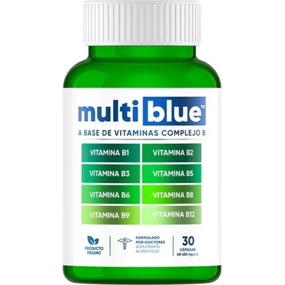 Complejo B Vitamina B1 B2 B3 B5 B6 B9 B12 30 Caps Multiblue Sabor Sin Sabor