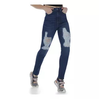 Pantalon  Mujer Mom Jeans Premium Mezclilla 