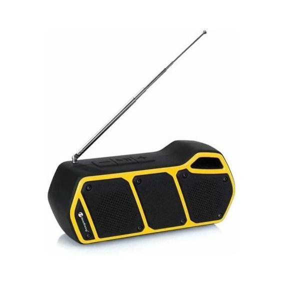 Parlante Solar Recargable Bluetooth Fm Radio + Linterna Usb Negro