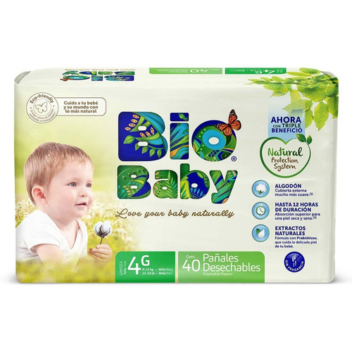 Pañales Biobaby Etapa 4 Unisex 40 Pañales