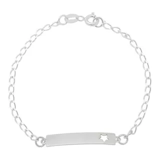 Pulseira De Chapinha Infantil Prata 925 Kl Entrega Imediata 