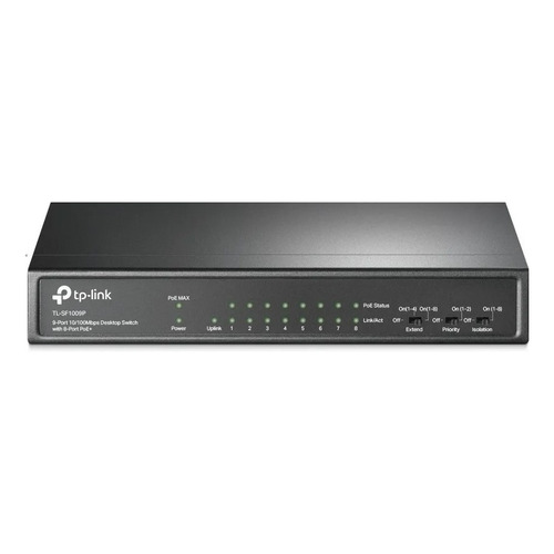 Switch Tp-link Tl-sf1009p 8 Puertos 10/100 Mbps Poe Negr /vc