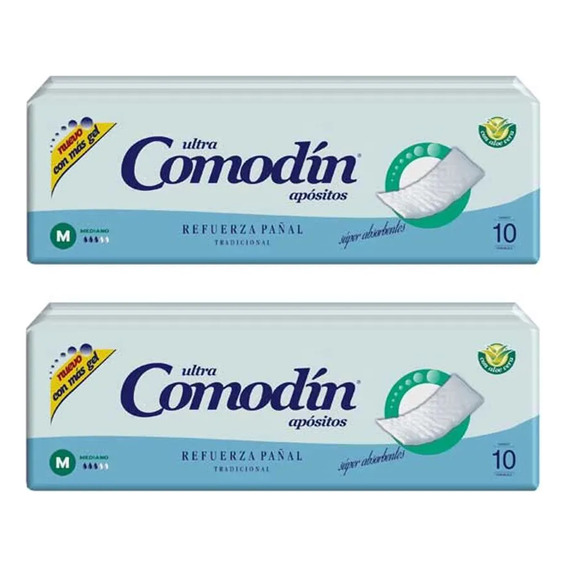 Pack X2 Comodin Apósito Refuerza Pañal Mediano X 10 Unidades