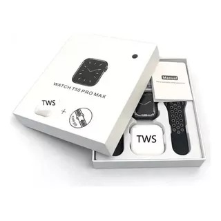 Combo Smartwatch T55 Con Dos Correas Y Audifonos 