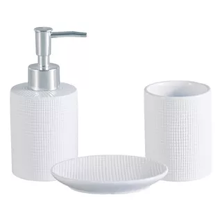 3 Peças Para Banheiro Lyor Lille De Ceramica Branco