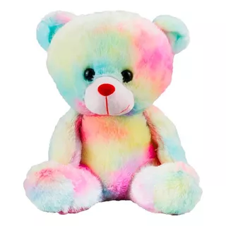 Ursinho De Pelúcia Colorido Urso Infantil Tie Dye Arco-íris 