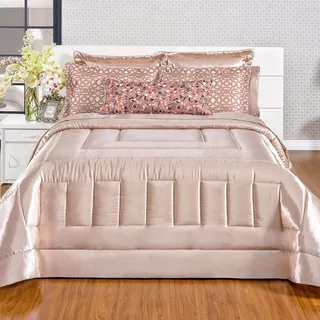 Edredom Cama Queen 7 Peças Cetim Charmousse Luxo +cores