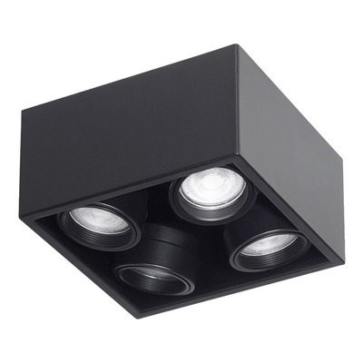 Plafon 4 Luces Negro Cardanico Gu10 Anton Alta Calidad Lk