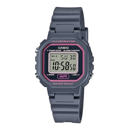 Reloj pulsera digital Casio LA-20 con correa de resina color gris
