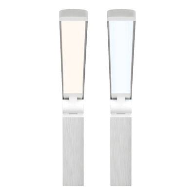Lampara Velador De Mesa Pluton Blanco Led Dimerizable Mc