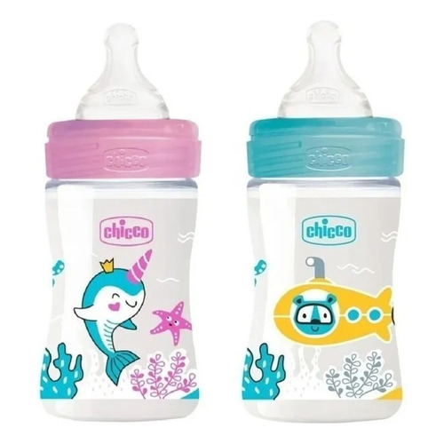 Mamadera Chicco Well Being 150ml 0+ Colors Color Celeste