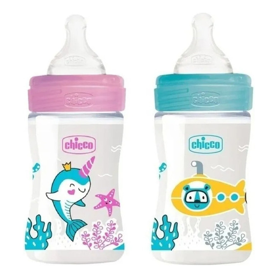 Mamadera Chicco Well Being 150ml 0+ Colors Color Celeste