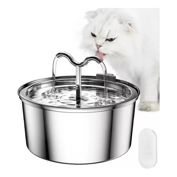 Fuente Para Gatos Bebedero Perro Acero Inoxidable 3.2l  