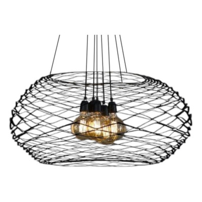 Lampara Colgante Nest Grande 5 Luces 90cm Negro E27 Nk