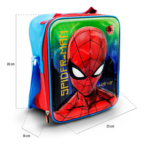 Lonchera Para Niños Termica Infantil Diseño Marvel Spiderman Color Rojo