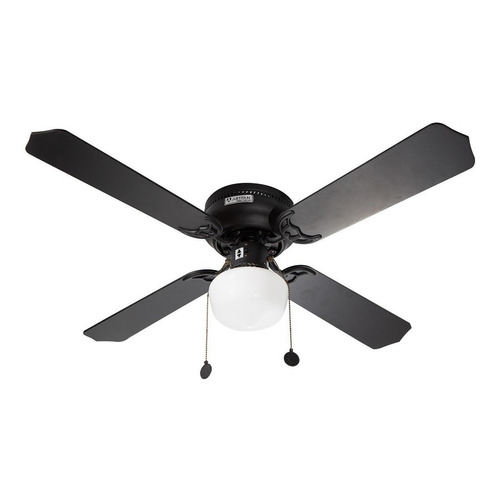 Ventilador Techo Negro Mate Aspas Negro / Madera Led 42