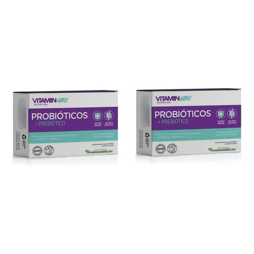 Probiotico + Prebiotico Capsulas Vegetales Lactobacillus X2
