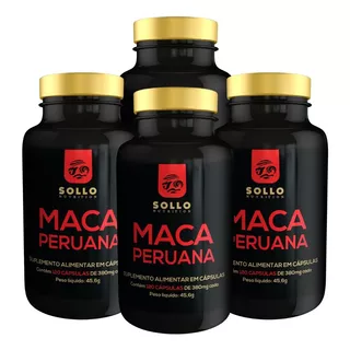 4 Frascos Maca Peruana 120 Cápsulas - Preço De Fábrica