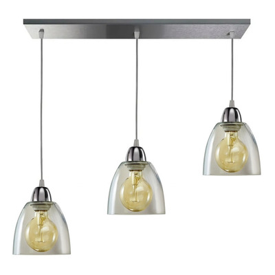 Colgante 3 Luces Vidrio Transparente Vintage 15cm Apto Led