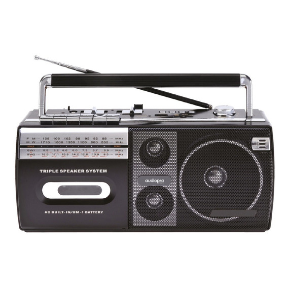 Radio Grabadora Audiopro Cassette Retro Bt Am/fm/sw Ap02077