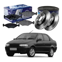  Kit Disco Pastilha Freio Siena 1.5 1.6 1998 A 2000