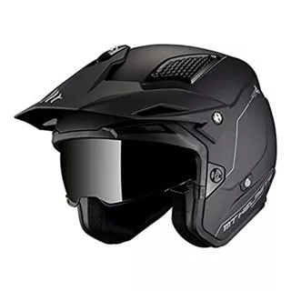 Casco Moto Abierto Mt District Sv Solid A! Negro Mate - Brm