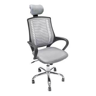 Silla Ejecutiva Para Oficina Altura E Inclinacion Ajustable Color Gris Material Del Tapizado Mesh