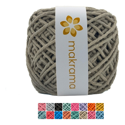 Hilo Cordón Hilaza Algodón Para Tejer Macramé 3mm 100m Color Caqui