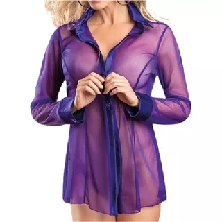 Sexy Blusa Camisa Transparente Hotwife