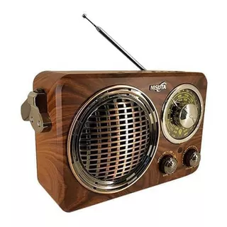 Parlante Bluetooth Vintage Retro Nisuta Radio Am Fm Usb