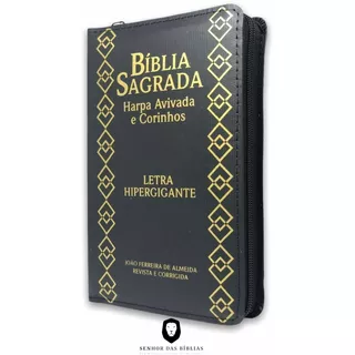 Bíblia Sagrada Letra Hipergigante Com Índice E Zíper Preta