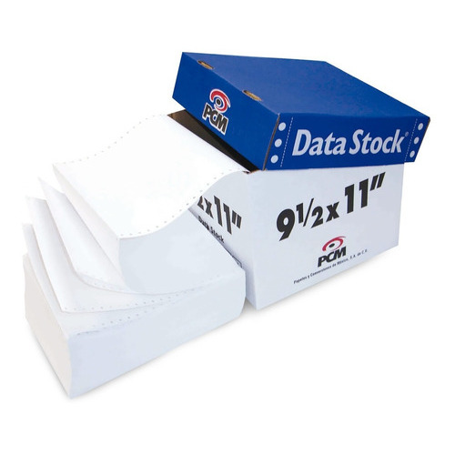 Papel Pcm Data Stock 9.5x11 2tanto C/1500 Hojas 10r4246 /v Color Blanco