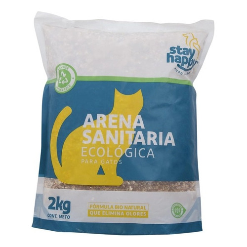 Arena Sanitaria Ecologica Para Gatos 2kg Stay Happy x 2kg de peso neto