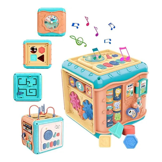 Cubo Juguete Didáctico Bebé Luz Sonidos 6 Juegos Diferentes