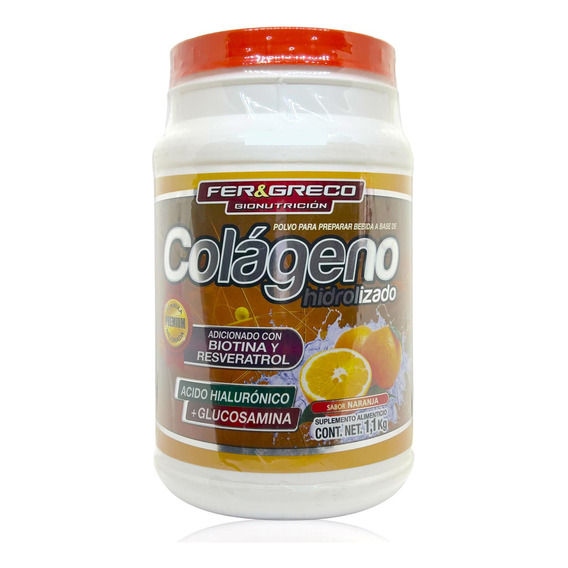 Colágeno Hidrolizado Glucosamina Biotina Naranja 1.1 Kg