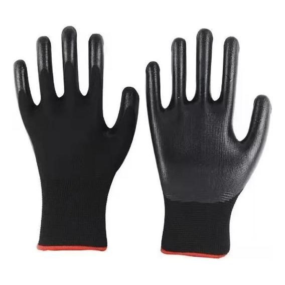 Guantes Nylon Poliuretano X96 Pares Mecánico Seguridad 