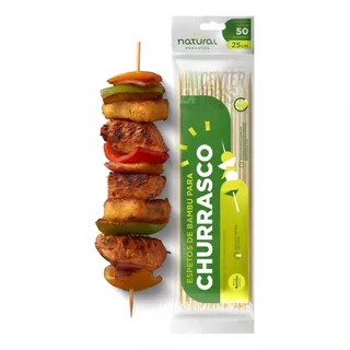 Palito Espetinho Bambu P/ Churrasco E Hamburguer 250un 25cm