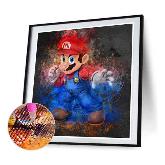 Pintura De Diamante 5d Diy Full Drill Diamond Painting Mario