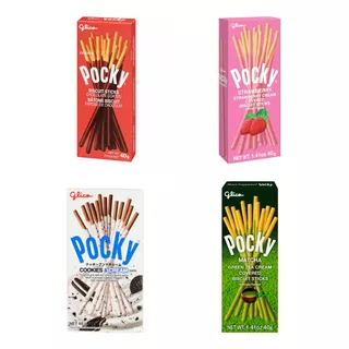 Pockys 4 Pack Varios Sabores 40gr Dulce Japones Choco Fresa