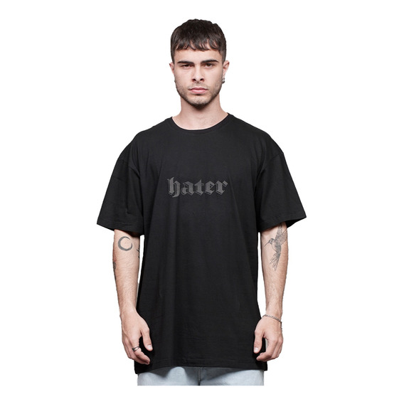 Remera De Algodón Negro Liso Cenidor & Gotica Hater