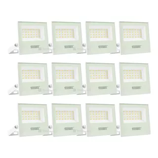 Kit 12 Refletores Taschibra Tr Led 30w Slim Branco Original Cor Da Luz Luz Fria 6500k 110v/220v