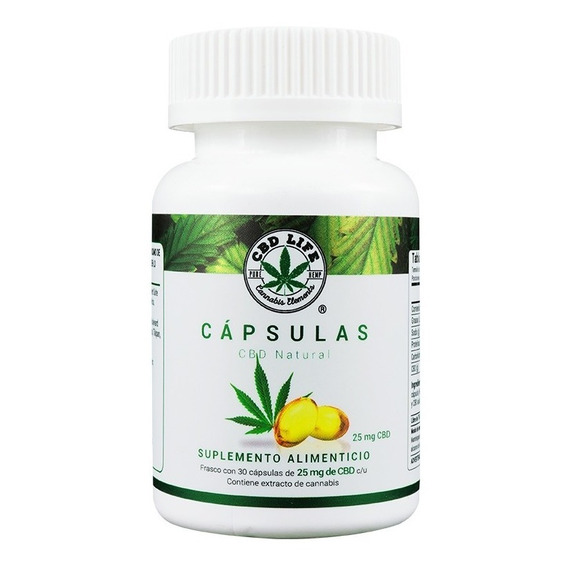 Cápsulas Cbd Life Natural De 25mg X 30 Caps Suplemento 