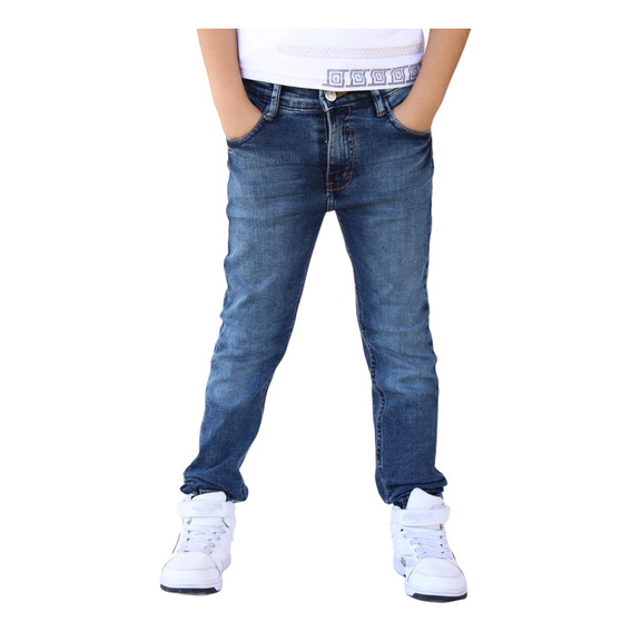 Pantalón Skinny De Mezclilla Stretch Para Niño/adolescente