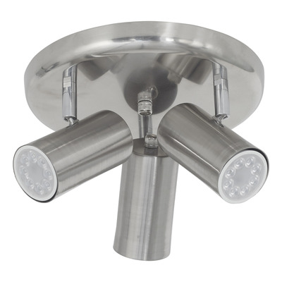 Lampara Plafon 3 Luces Gu10 Movil Viena Apto Led Acero