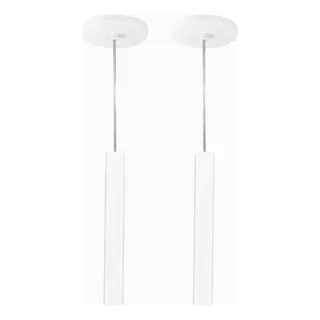 Kit 2 Pendente Tubo Palito Moderno 30cm - Branco 110v/220v