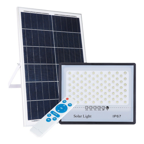Foco Solar Led Luz Exterior Farol Reflector Recargable 200w