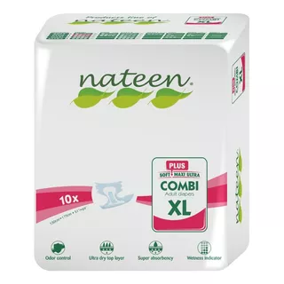Caja Pañal Nateen Premium Plus Adulto T/xl 10 Un. X8 Talle Xl